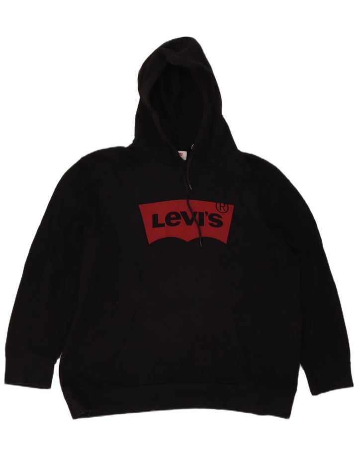 Levi's Herren-Kapuzenpullover mit Grafik, Größe 2XL, schwarze Baumwolle
