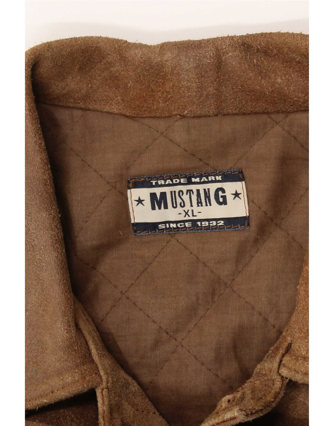 Mustang Herren Bomber Lederjacke UK 42 XL Braun