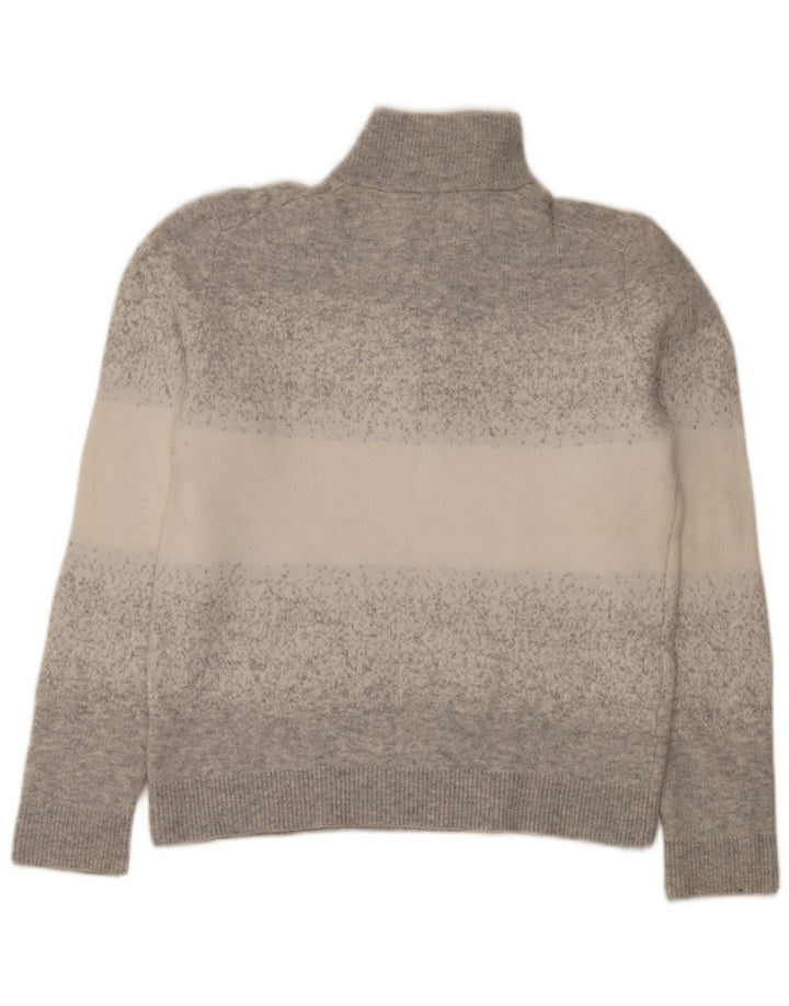 Reiss Herren-Pullover mit Reißverschluss am Hals, kleines, grau meliertes Polyamid