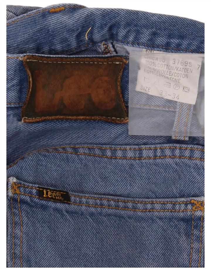 LEE Herren Chicago Straight Jeans W33 L34 Blaue Baumwolle
