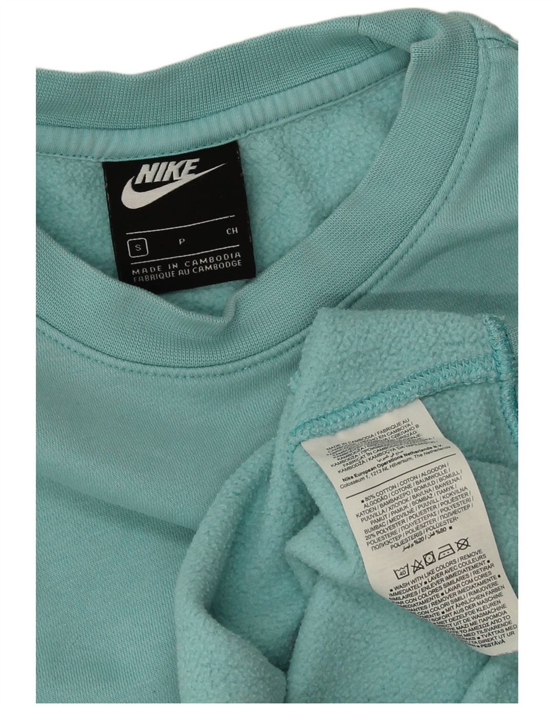 Nike Herren Sweatshirt Pullover Small Türkis Baumwolle