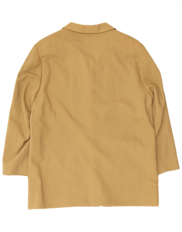 Damen-Blazerjacke mit 3 Knöpfen, EU 40, mittelbeige Wolle