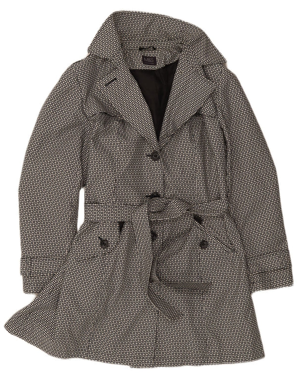 Marks & Spencer Damen Trenchcoat UK 18 XL Schwarzes geometrisches Polyester