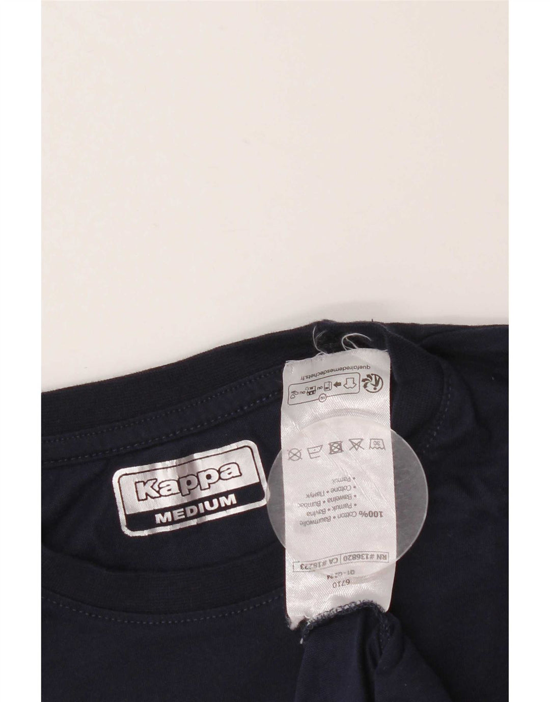 Kappa Herren Grafik-T-Shirt-Oberteil aus Baumwolle in mittlerem Marineblau