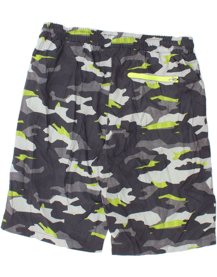 EDDIE BAUER Boys Sport Shorts 14-15 Years Large  Grey Camouflage Polyester Vintage Eddie Bauer and Second-Hand Eddie Bauer from Messina Hembry 