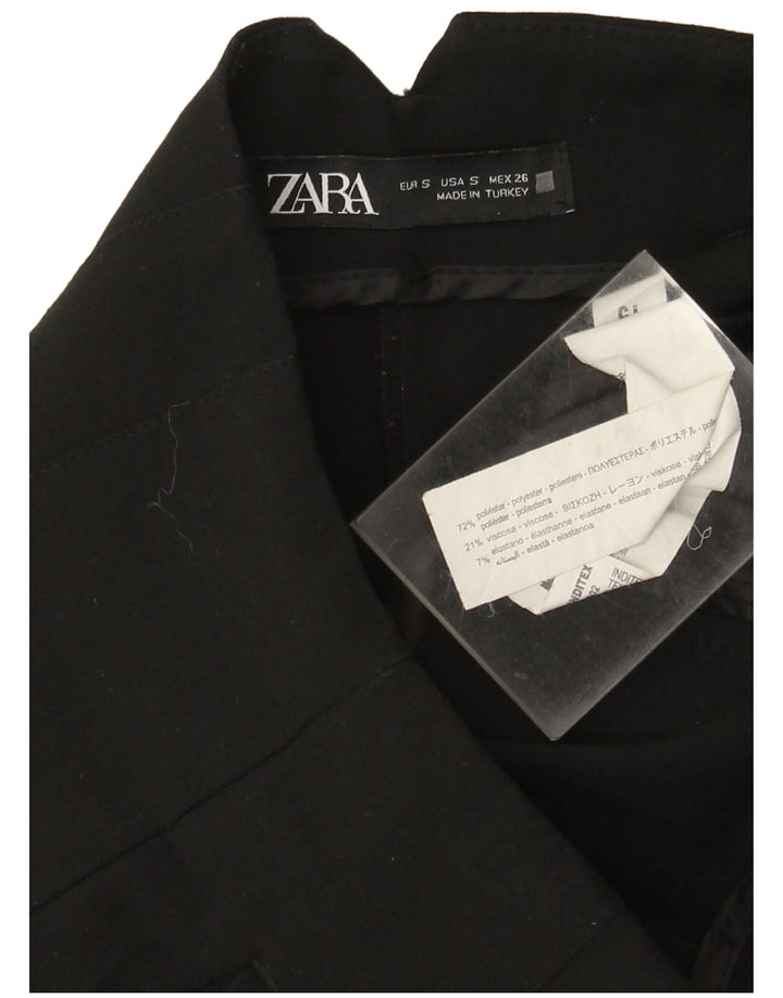 Zara Damen Tapered Chino-Hose, Größe S, W26, L27, Schwarz, Polyester