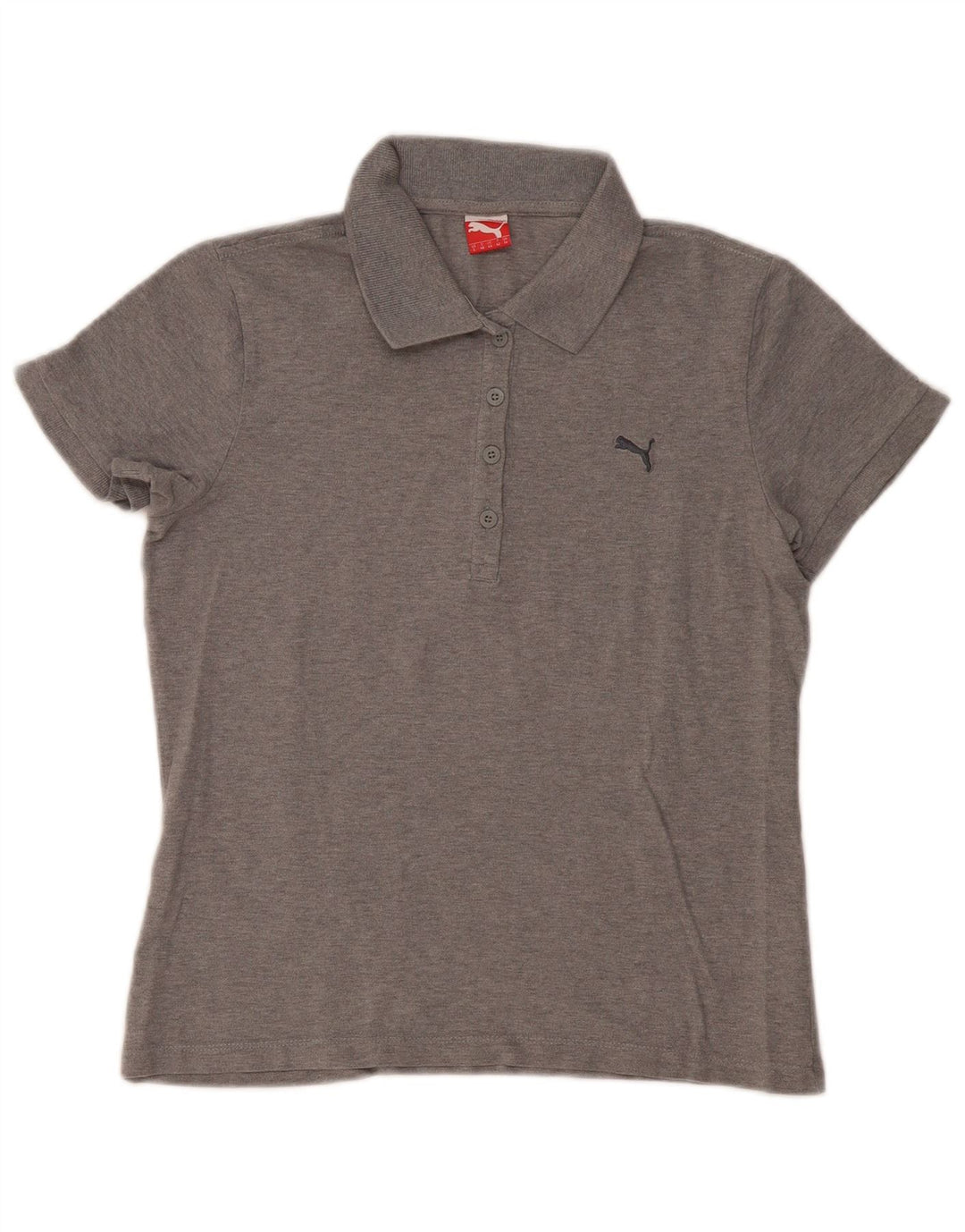 PUMA Damen Poloshirt UK 14 Mittelgraue Baumwolle