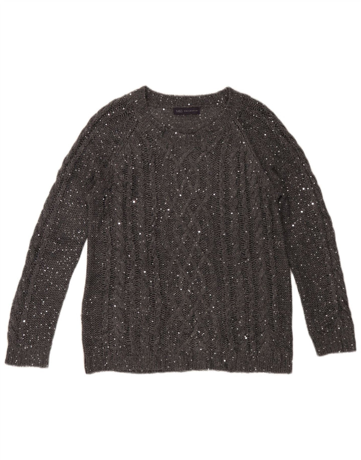 Marks & Spencer Damen-Pullover mit U-Boot-Ausschnitt, UK 12, Mittelgrau