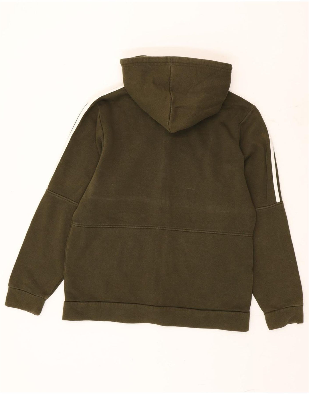 Adidas Herren-Kapuzenpullover mit Reißverschluss, mittlere Khaki-Baumwolle