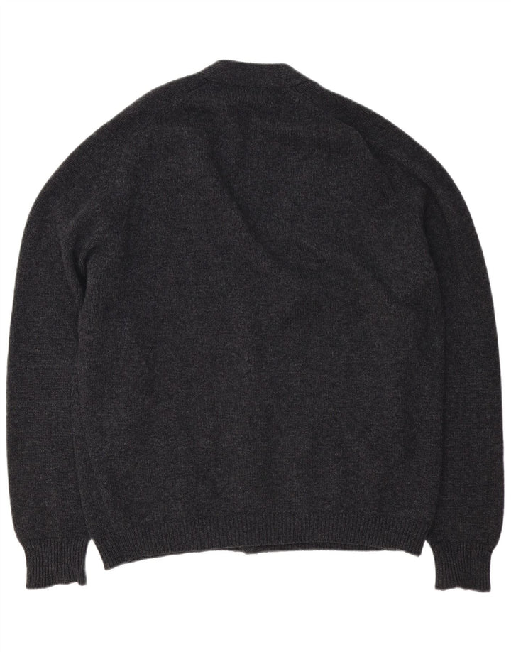 Alan Paine Herren Strickjacke 2XL Graue Lammwolle