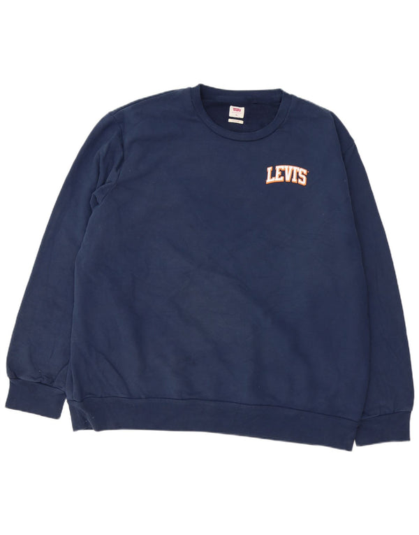 LEVI'S Herren-Sweatshirt mit Standard-Passform, XL, marineblaue Baumwolle