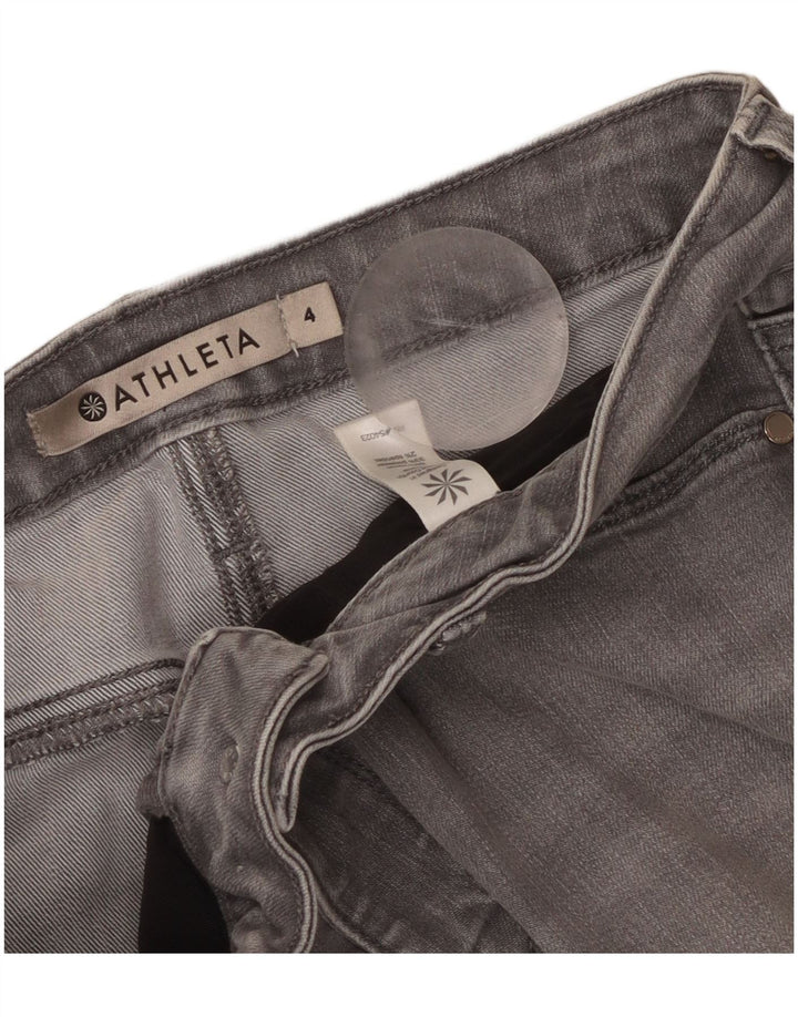 ATHLETA Damen Slim Jeans US 4 Small W30 L29 Graue Baumwolle