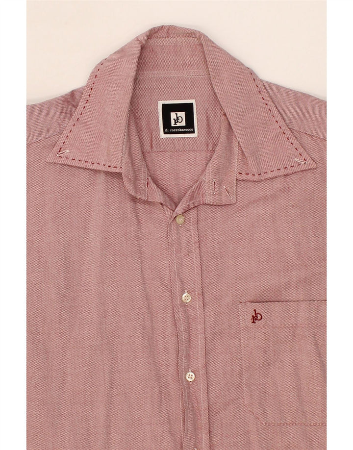 ROCCOBAROCCO Mens Shirt Size 42 16 1/2 Large Red Cotton Vintage Roccobarocco and Second-Hand Roccobarocco from Messina Hembry 