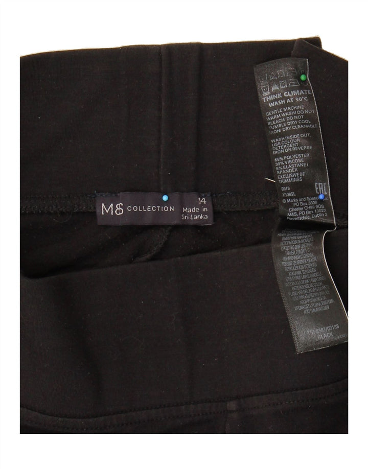 MARKS & SPENCER Womens Leggings UK 14 Medium  Black Polyester Vintage Marks & Spencer and Second-Hand Marks & Spencer from Messina Hembry 