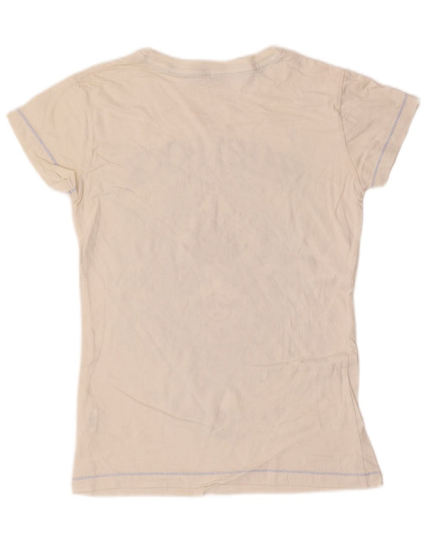 Hard Rock Cafe Damen Mallorca Graphic T-Shirt Top UK 10 Small Off White