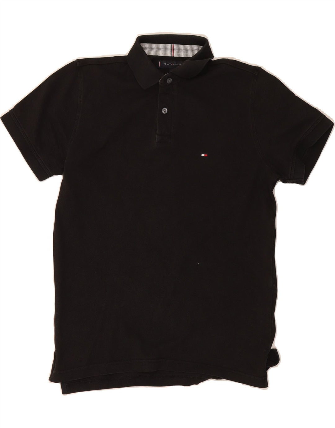 TOMMY HILFIGER Mens Regular Fit Polo Shirt Small Black Vintage Tommy Hilfiger and Second-Hand Tommy Hilfiger from Messina Hembry 