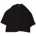 ZARA Damen-Strickjacke, übergroß, 3/4-Ärmel, offen, Gr. 10, Schwarz