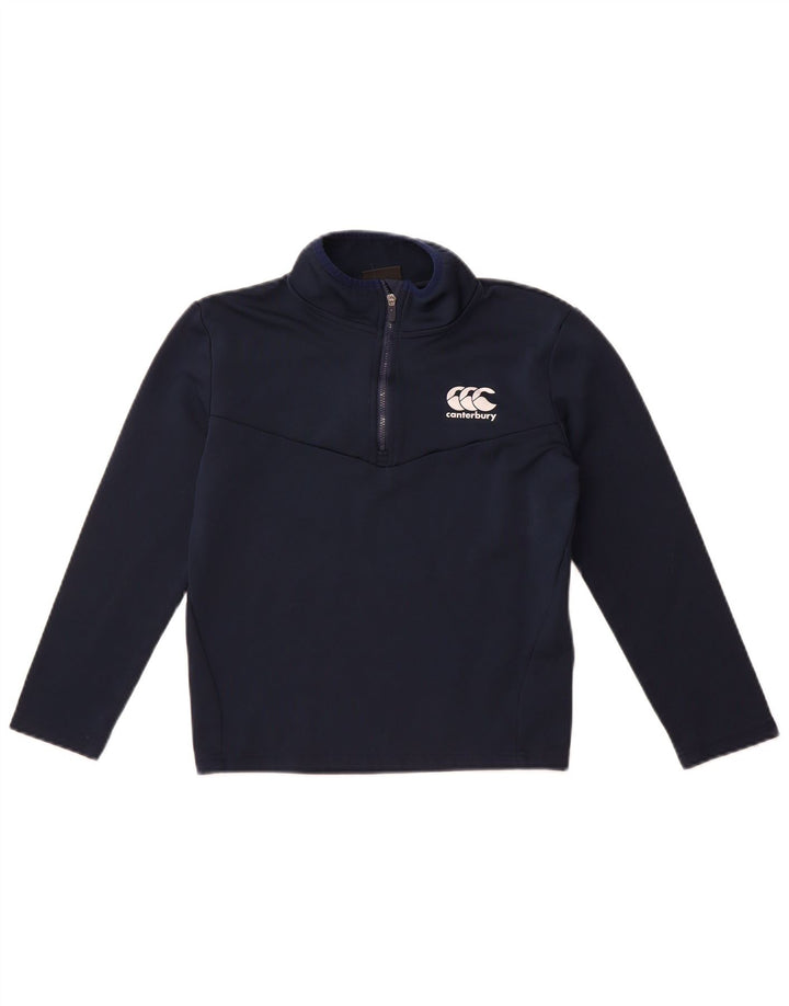 Canterbury Jungen-Pullover-Trainingsoberteil mit Reißverschluss am Hals, 9–10 Jahre, Marineblau