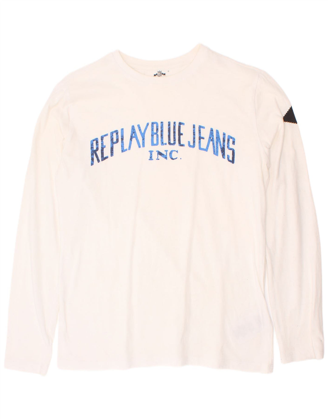 Replay Langarmshirt mit Grafik für Jungen, 15–16 Jahre, weiße Baumwolle