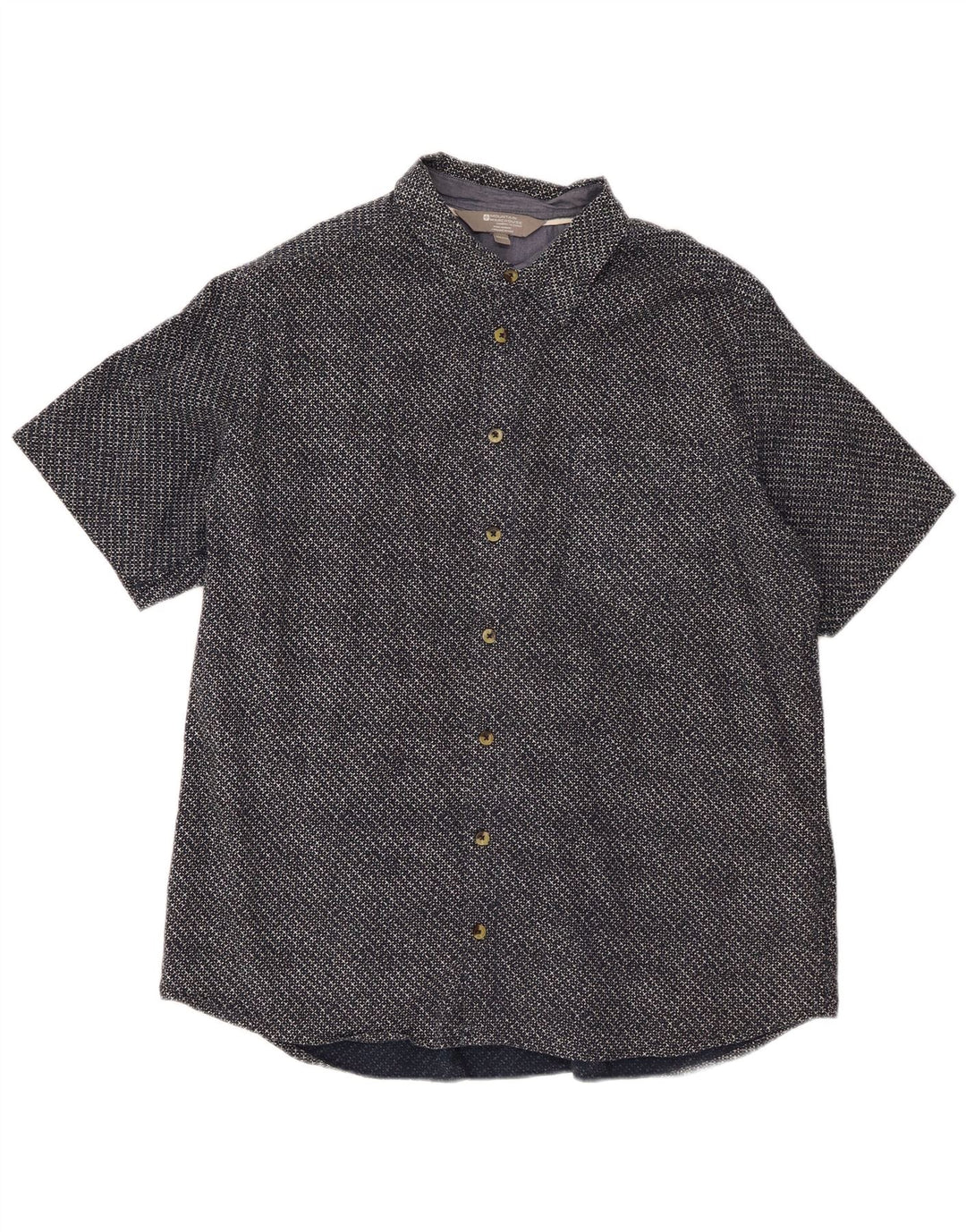 Mountain Warehouse Herren-Kurzarmhemd 2XL aus marineblauer Gingham-Baumwolle