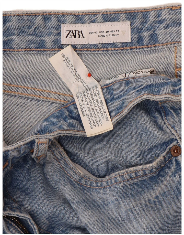 Zara Damen Straight Jeans EU 42 Large W32 L34 Blaue Baumwolle
