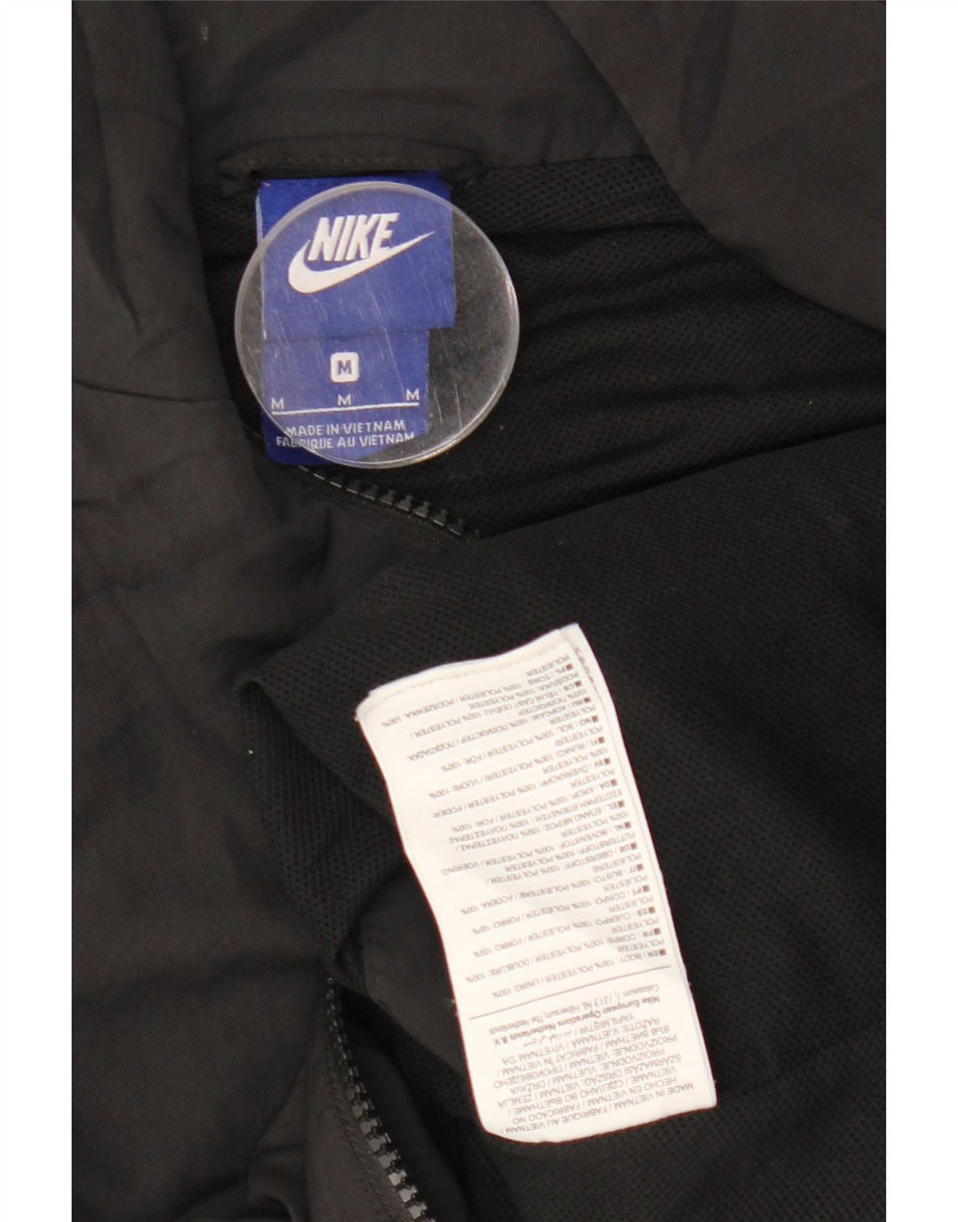 NIKE Damen-Trainingsanzug-Oberteiljacke UK 14 Mittelschwarzes Polyester