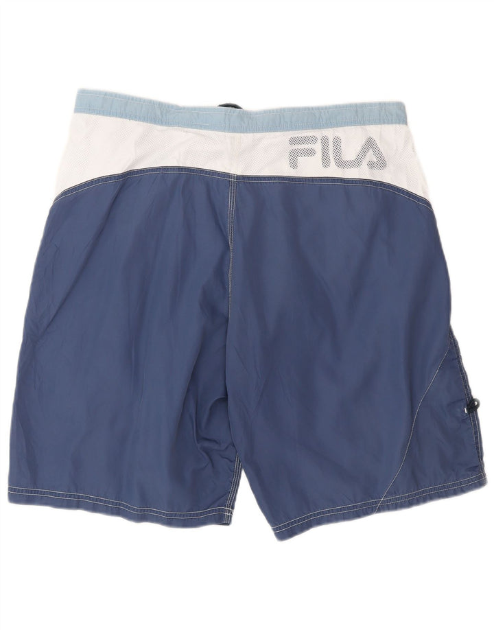 Fila Herren-Badeshorts mit Grafik, Mittelblau, Farbblock
