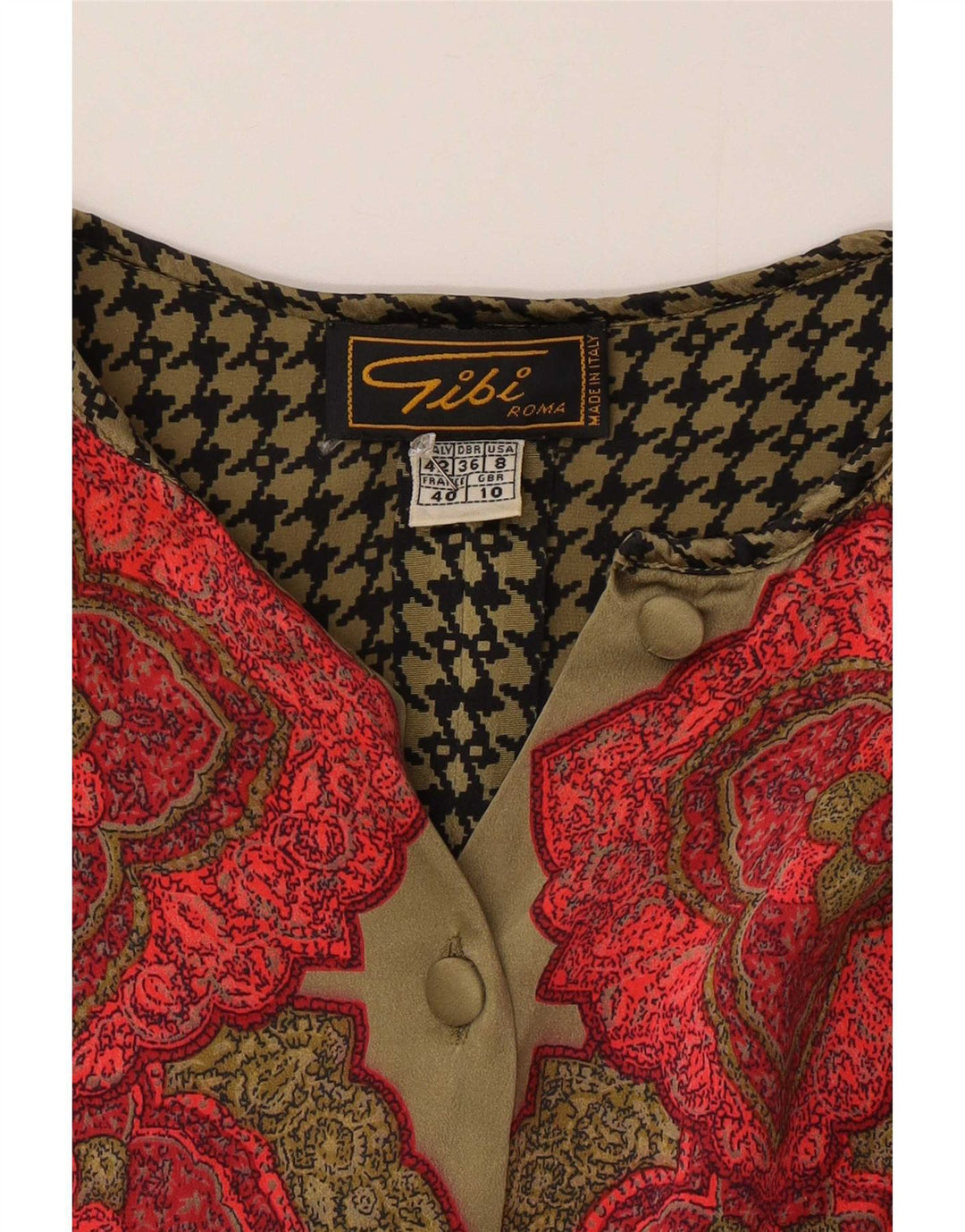 Gibi Damen-Hemdbluse, UK 10, Größe S, mehrfarbig, Blumenmuster, Seide
