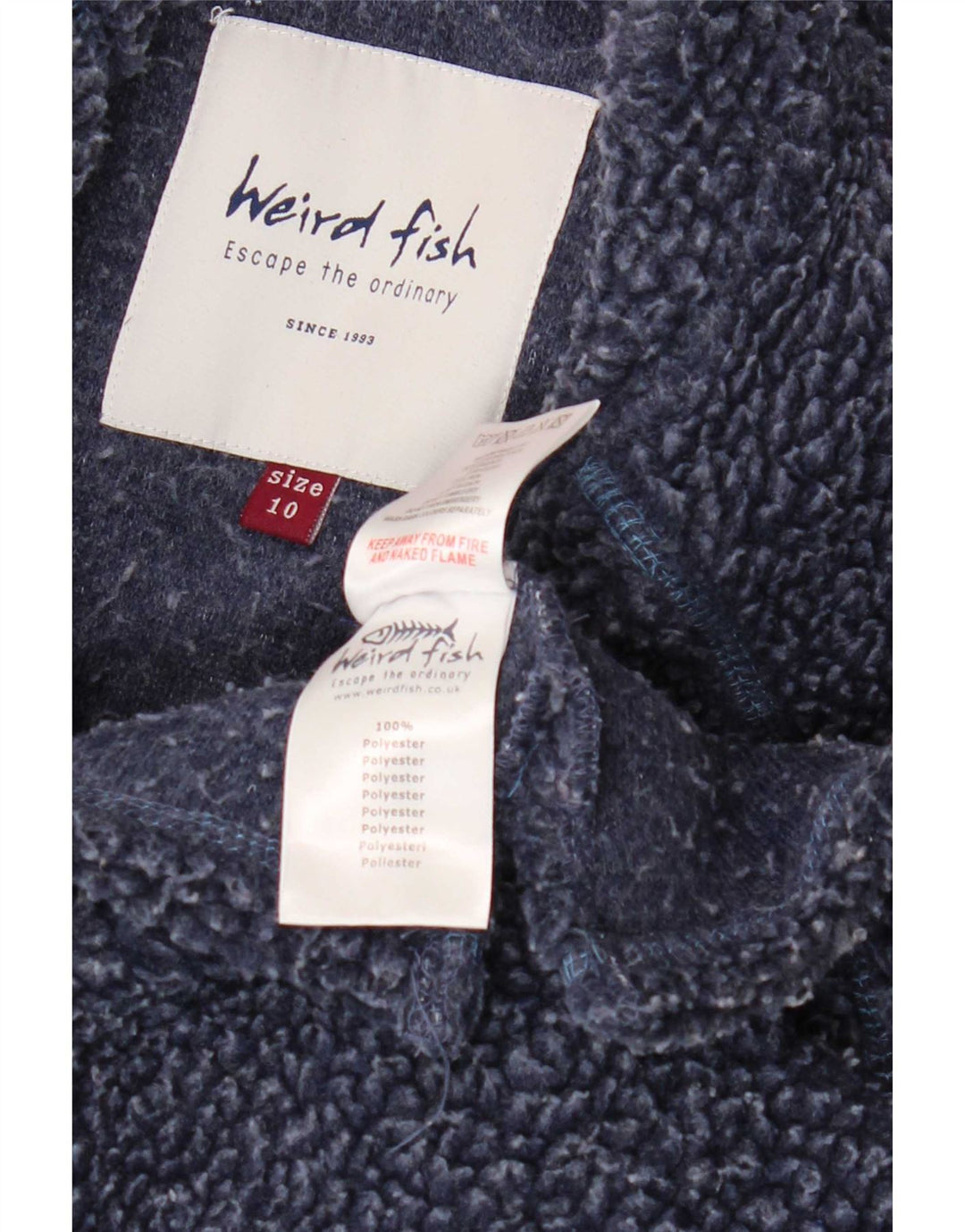 Weird Fish Übergroßer Damen-Fleecepullover mit Reißverschluss am Hals, Gr. 10, Marineblau