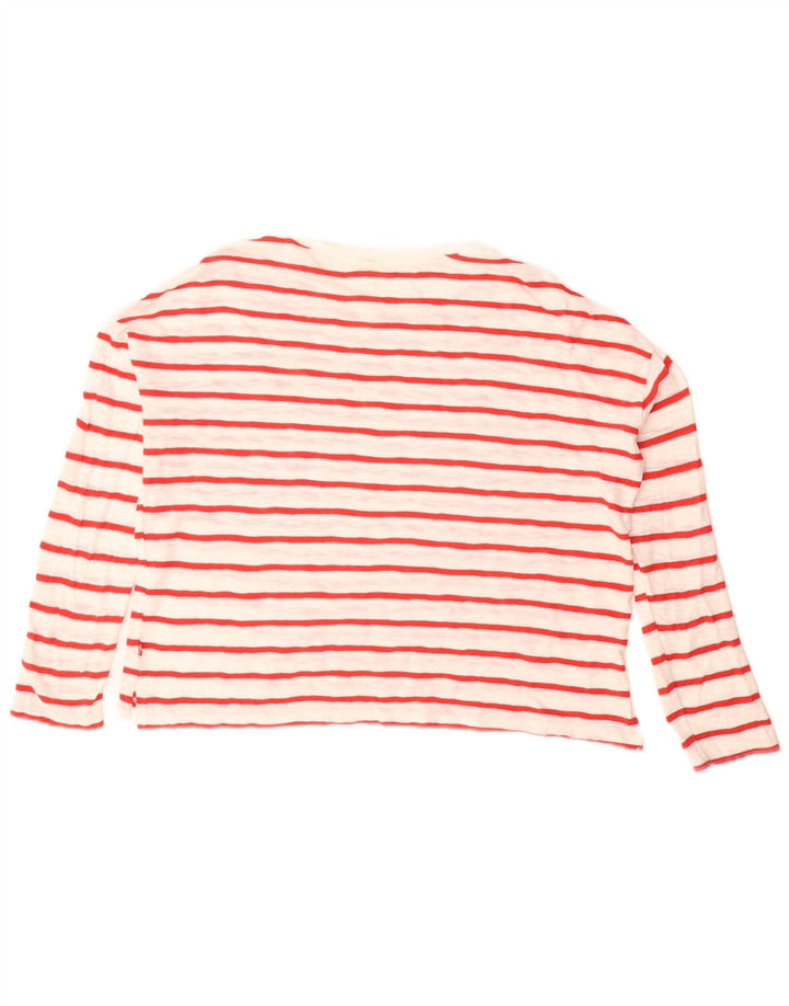 Levi's Damen-Oversize-Oberteil, langärmlig, Gr. 10, klein, weiß gestreift