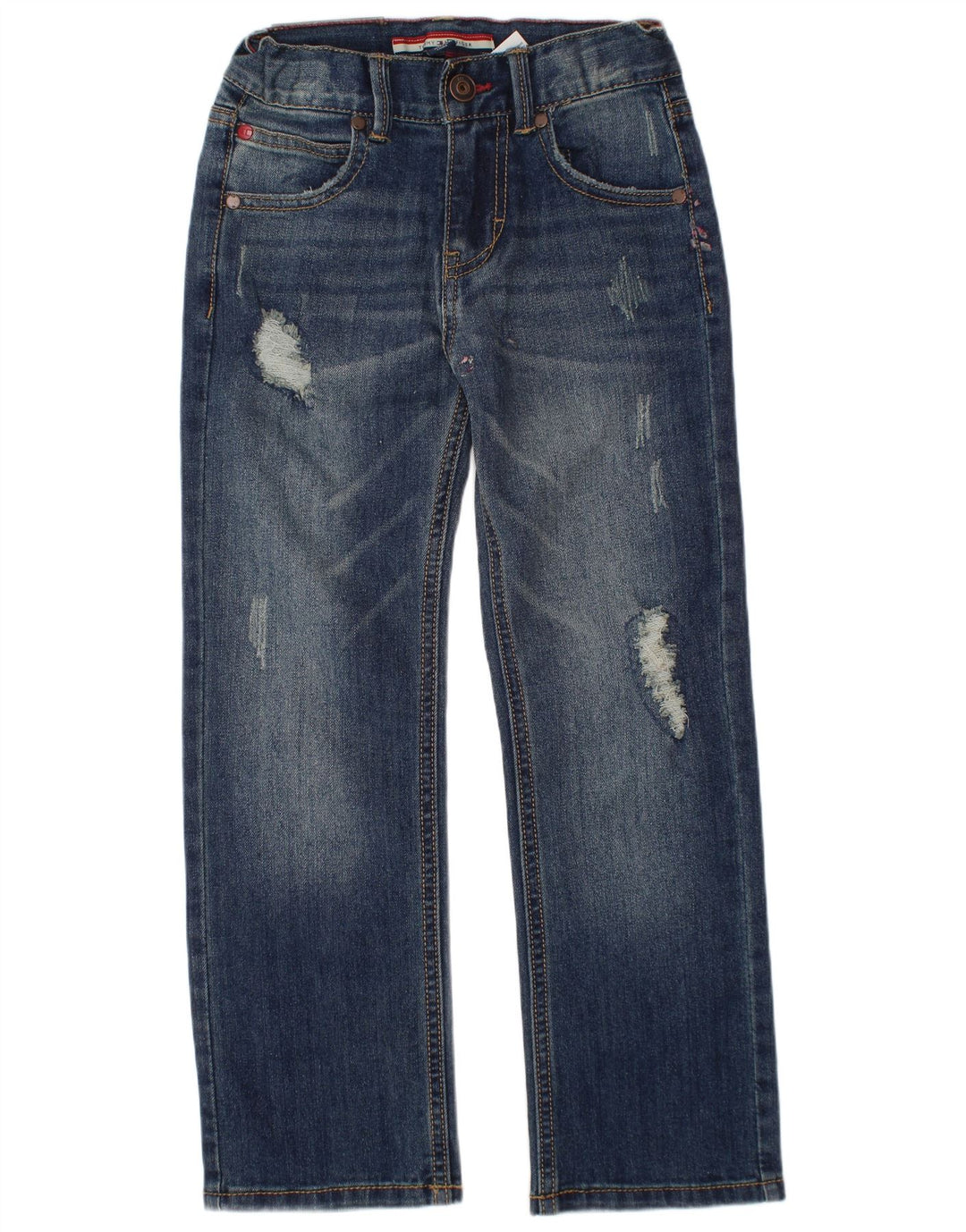 TOMMY HILFIGER Jungen Distressed Straight Jeans 5-6 Jahre W24 L20 Blau