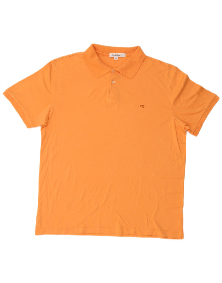 Calvin Klein Herren Poloshirt XL Orange Baumwolle