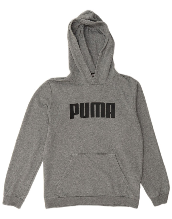 Puma Kapuzenpullover mit Grafik für Jungen, 11–12 Jahre, graue Baumwolle