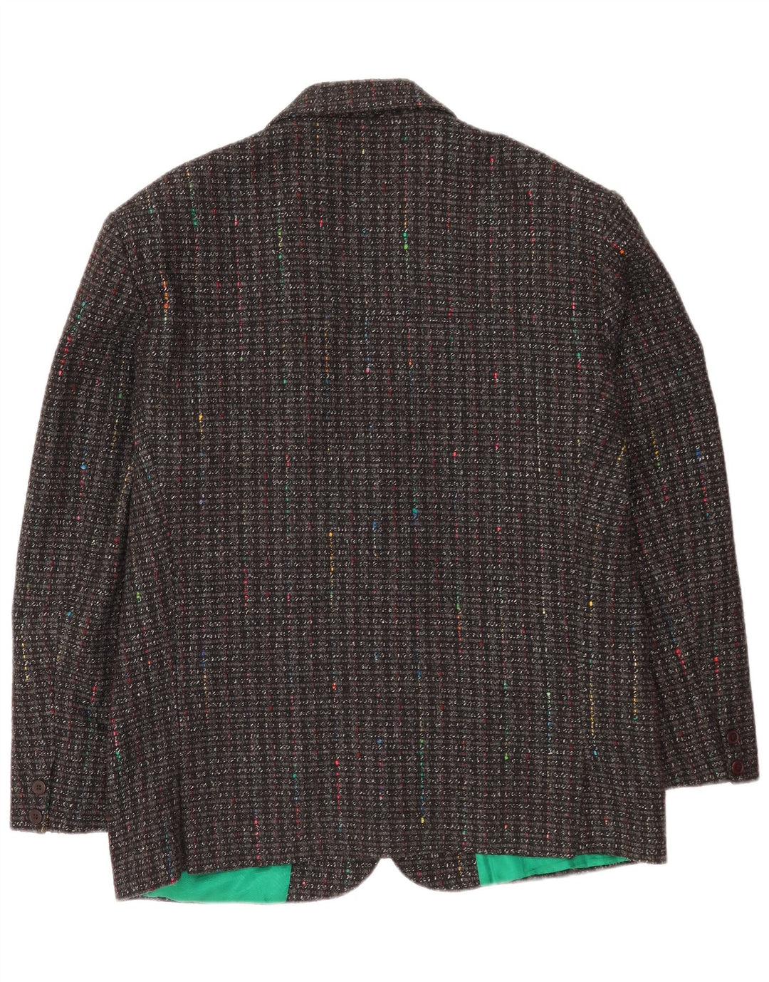Luck in Luck Herren-Blazer mit 3 Knöpfen, UK 42, XL, grau gefleckte Wolle