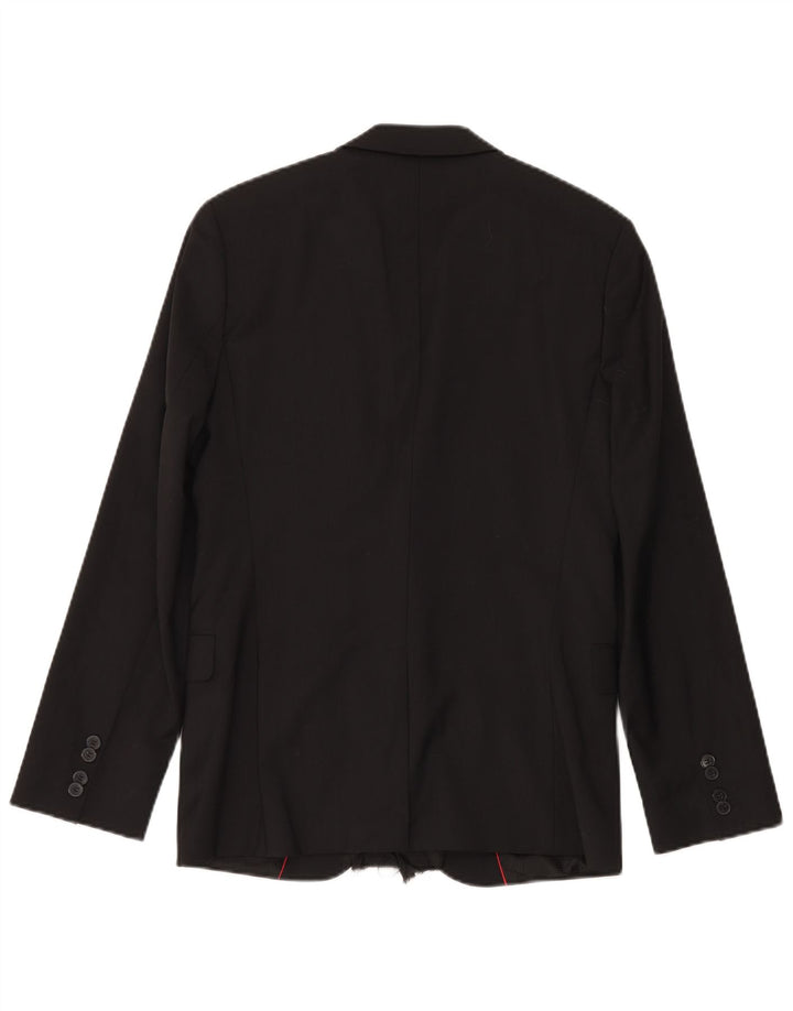 Hugo Boss Herren-Blazer mit 2 Knöpfen, EU 46, kleine schwarze Wolle
