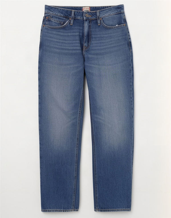 Guess Damen High Rise Straight Jeans W28 L30 Blaue Baumwolle
