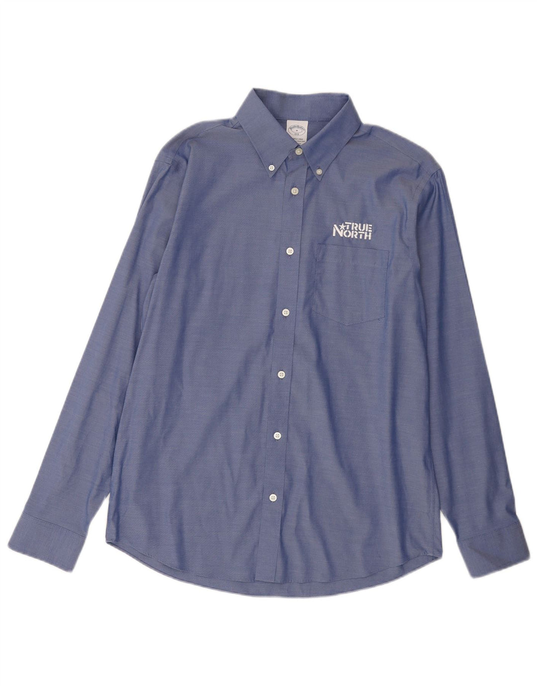 Brooks Brothers Herrenhemd aus mittelblauer Baumwolle