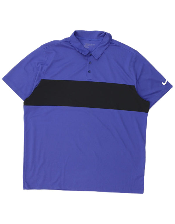Nike Herren Dri Fit Standard Poloshirt 2XL Lila Colourblock Polyester