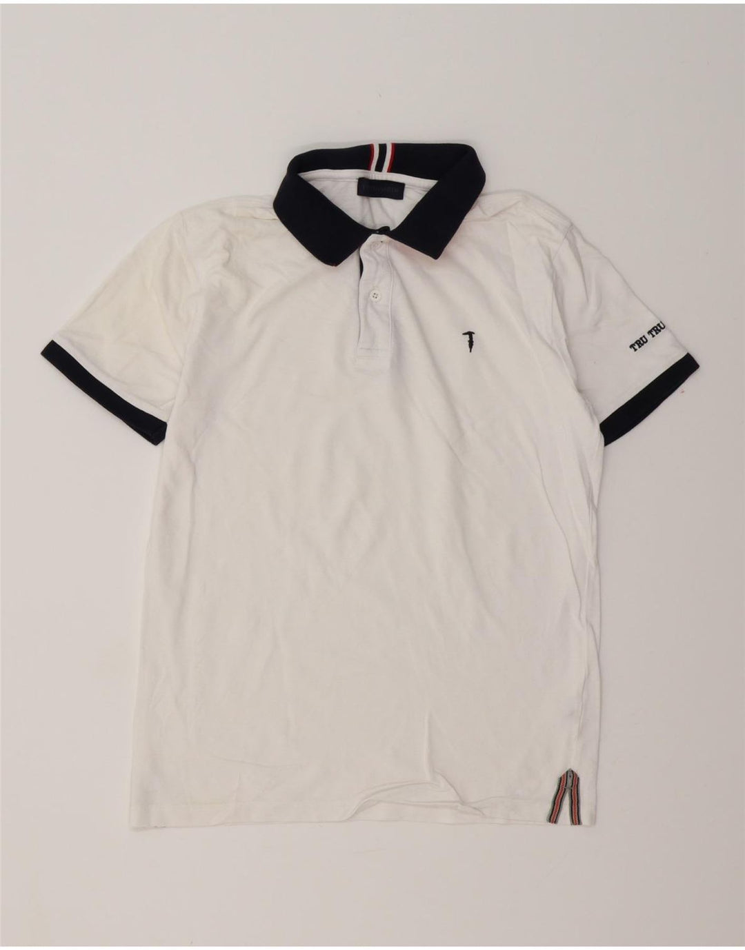 TRUSSARDI Mens Polo Shirt Medium White Vintage Trussardi and Second-Hand Trussardi from Messina Hembry 