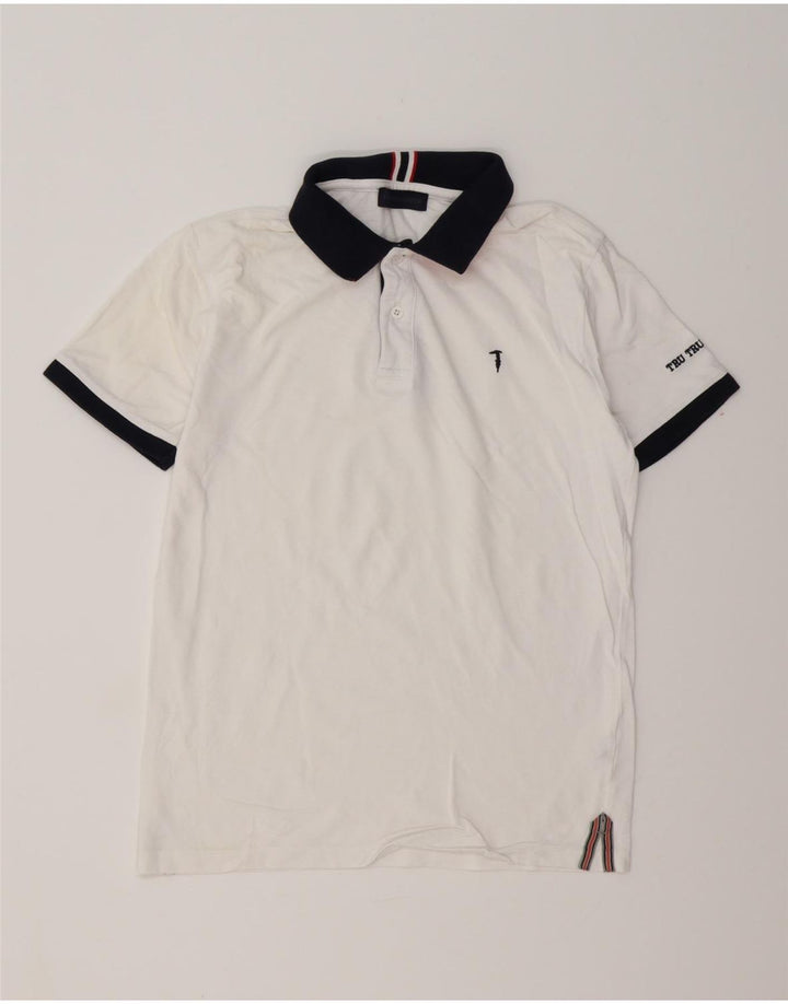 TRUSSARDI Mens Polo Shirt Medium White Vintage Trussardi and Second-Hand Trussardi from Messina Hembry 