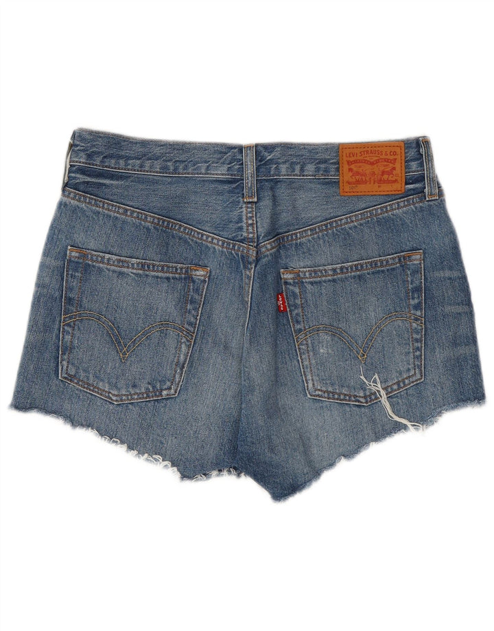 LEVI'S Womens 501 Distressed Denim Shorts  W27 Small Blue Cotton