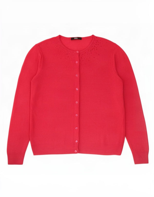 Marks & Spencer Damen-Cardigan-Pullover UK 14 Large Pink Acrylic