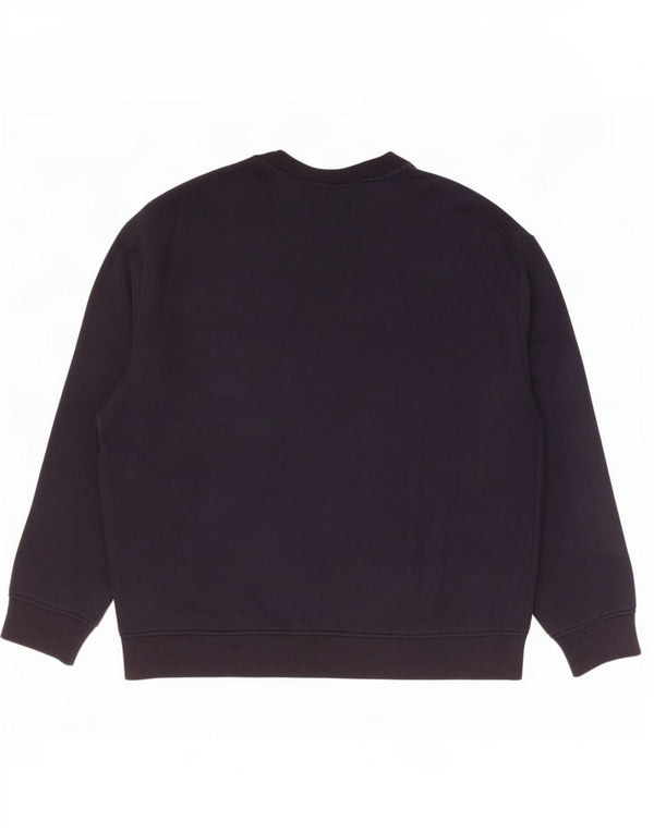 Emporio Armani Womens Graphic Sweatshirt Jumper UK 20 2XL Black Modal