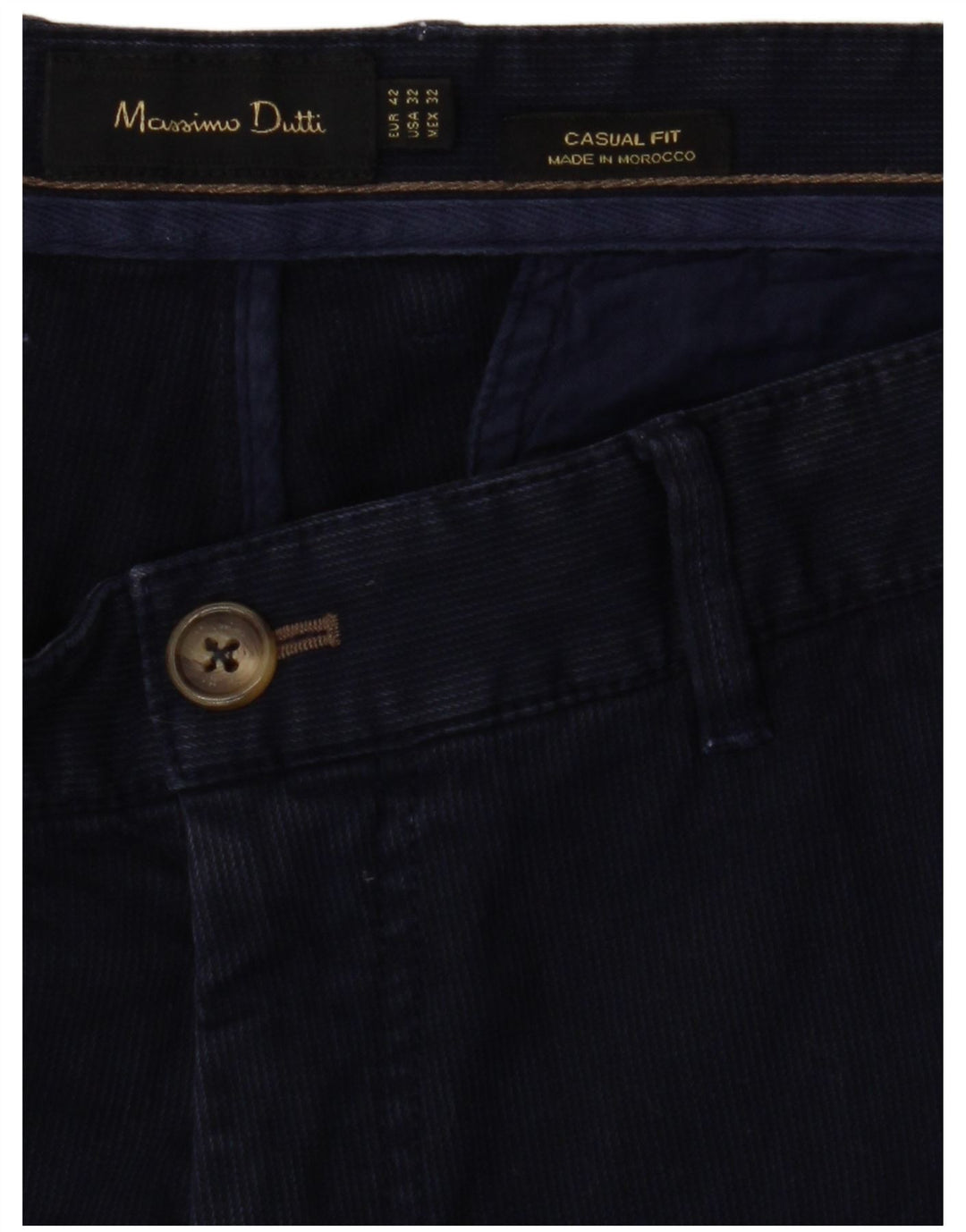 MASSIMO DUTTI Herren-Chinohose mit legerer Passform, EU 42, Größe L, W32, L32, Marineblau