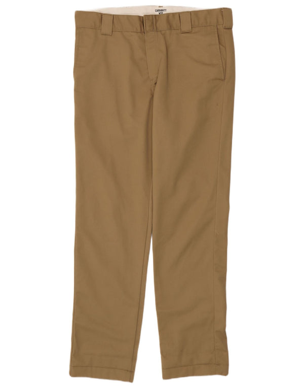 Carhartt Herren Wip Straight Chino Hose W34 L34 Beige Polyester