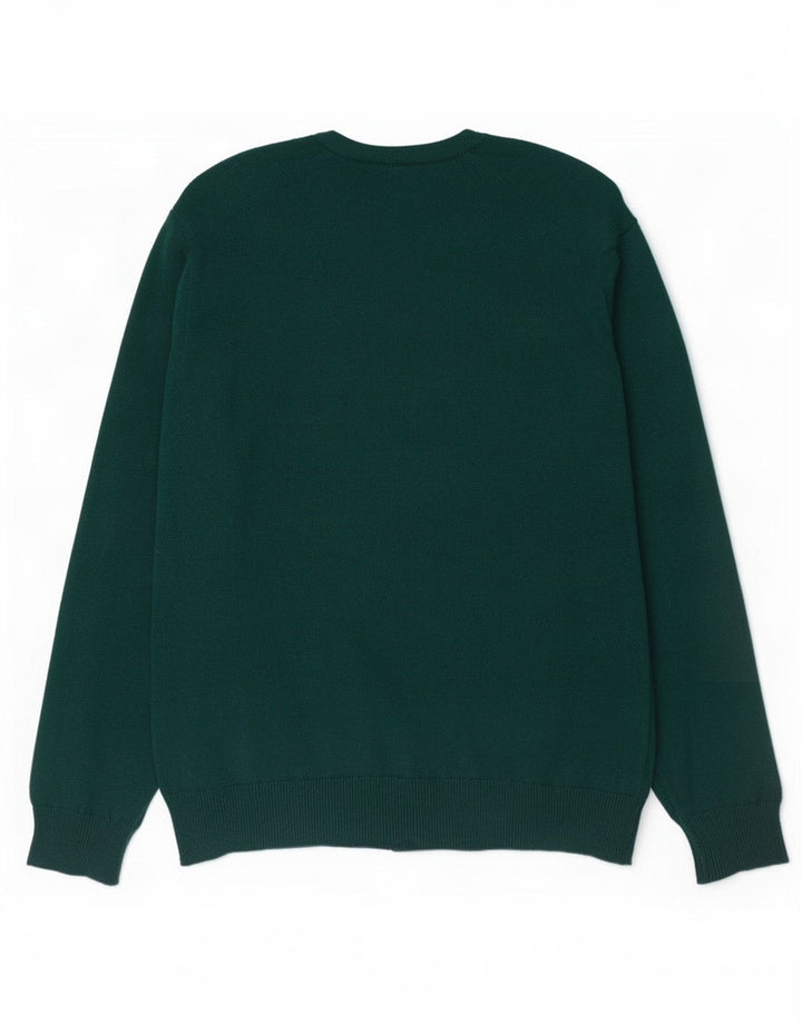 Lyle & Scott Herren-Pullover mit V-Ausschnitt, 2XL, grüne Wolle