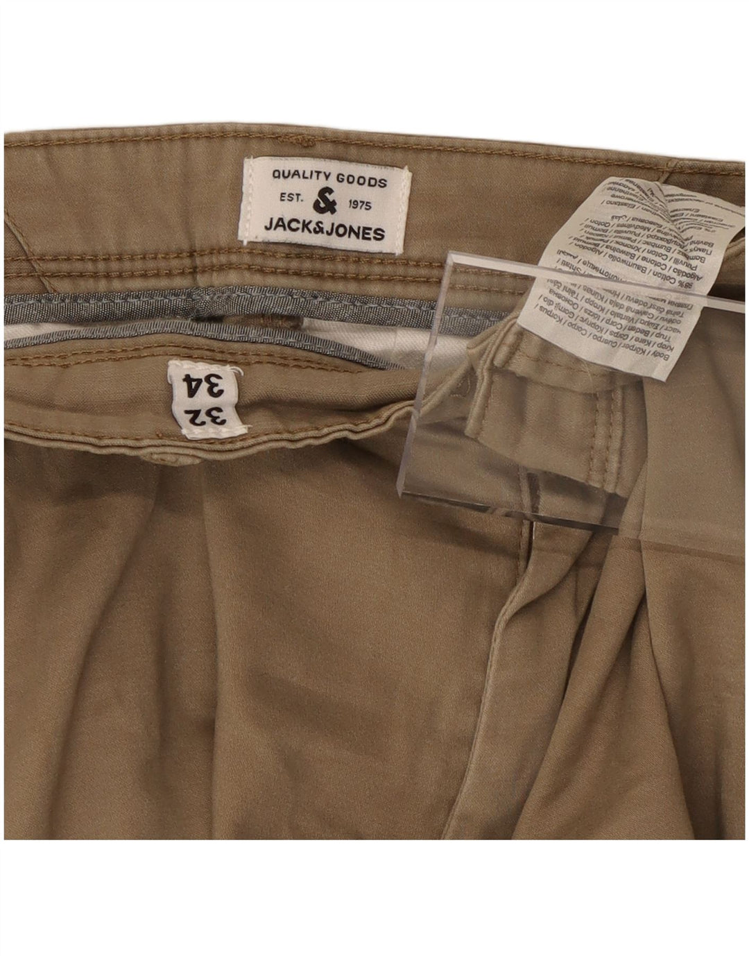 JACK & JONES Herren Slim Chinohose W32 L32 Beige Baumwolle