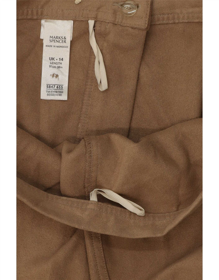 Marks & Spencer Damen Trompetenrock UK 14 Large W32 Braun Polyester