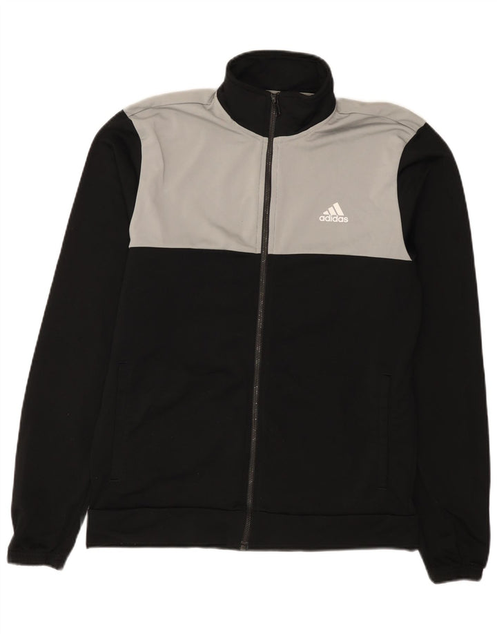 Adidas Herren Trainingsanzug Top Jacke UK 40/42 Medium Schwarz Polyester