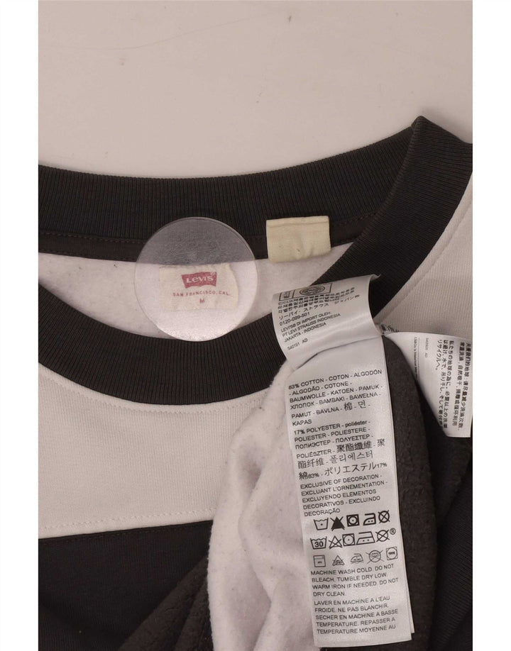 Levi's Damen-Pullover, übergroßer Crop-Sweatshirt, Gr. 14, mittelschwarz gestreift